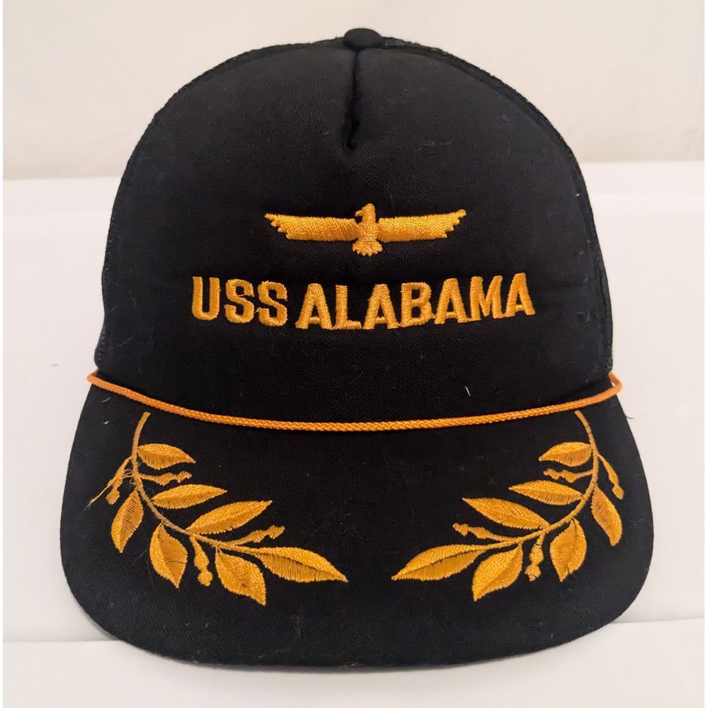 USS Alabama American Navy Battleship Men's Snapback Baseball Hat Trucker Cap